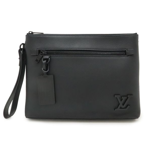 Louis Vuitton LV Aerogram Takeoff Pouch Second Bag Clutch Bag Grain Leather - Picture 1 of 9